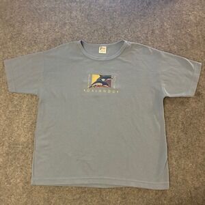 Vintage 90s Dolphin Embroidered Orlando Waffle Knit T Shirt Adult Large